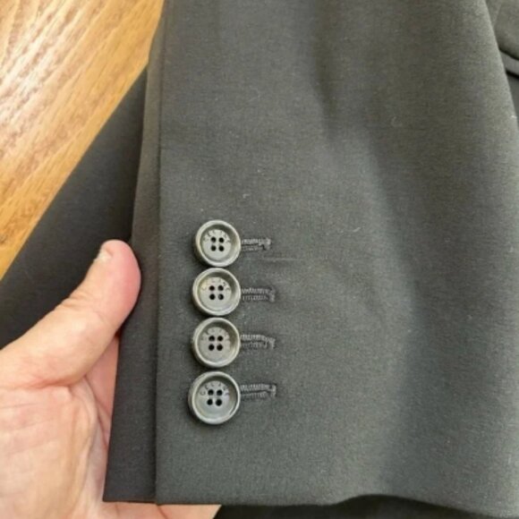 CELINE Paris Womens Blazer Jacket Size 42 Black Wool 2 Button France - Picture 9 of 10